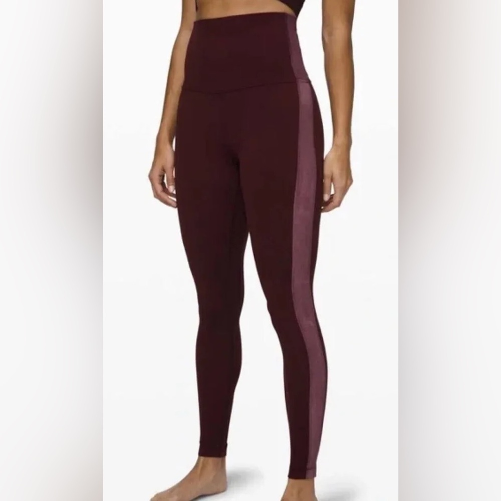 Lululemon Align High Rise Leggings Size 4 Burgundy Velvet Stripe